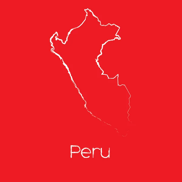 Peta negara Peru. - Stok Vektor