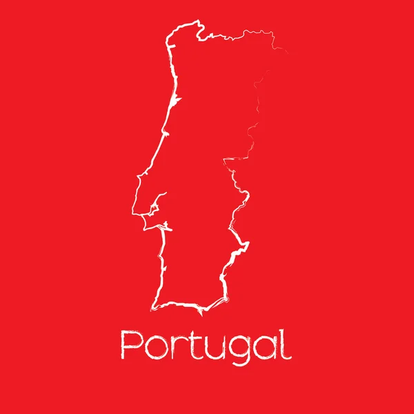 Kaart van het land van Portugal — Stockvector