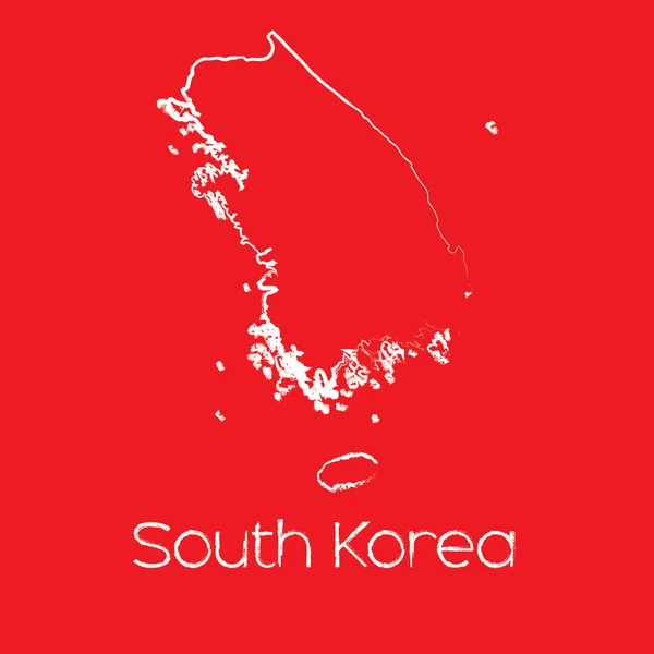 韓国の国の地図 — ストックベクタ