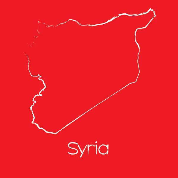 Mappa del paese di Siria — Vettoriale Stock