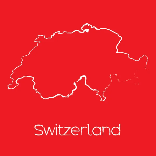 Mapa do país da Suíça — Vetor de Stock