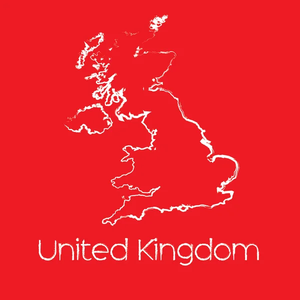 Mappa del paese di Regno Unito — Vettoriale Stock