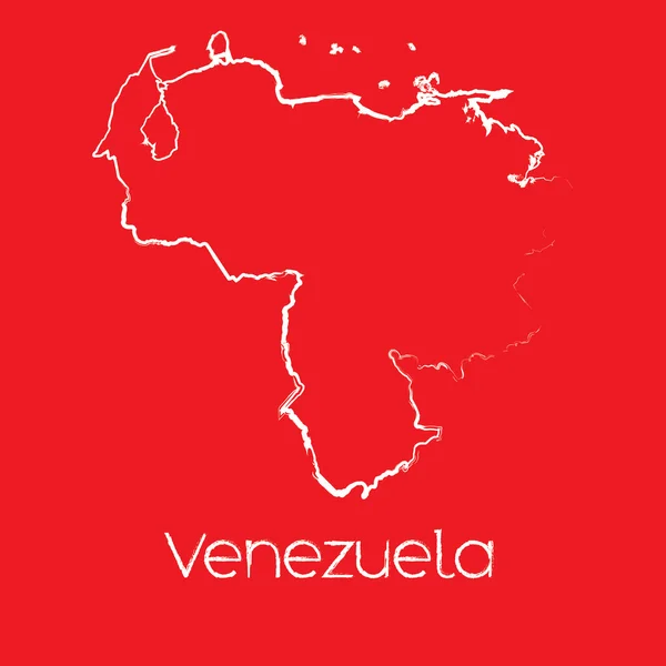 Kaart van het land van Venezuela — Stockvector