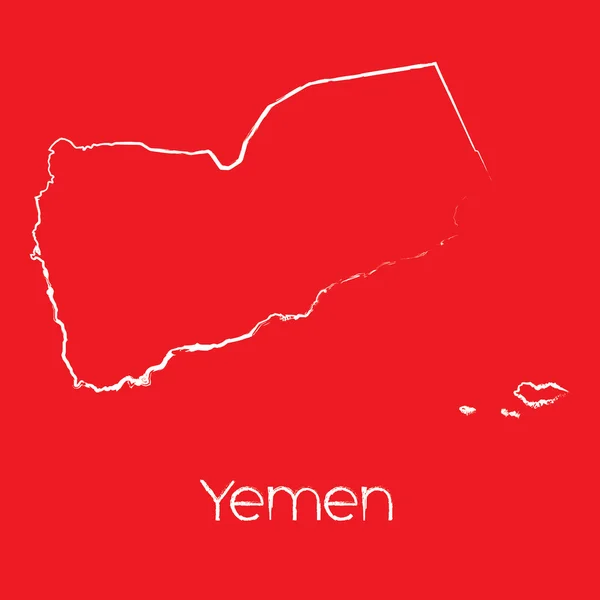 Mappa del paese di Yemen — Vettoriale Stock