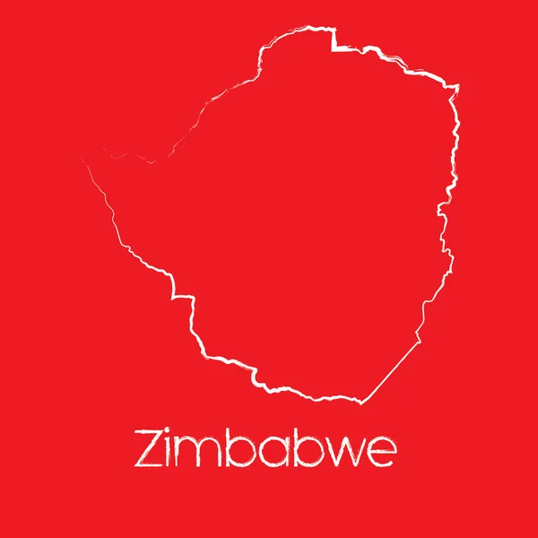 Mappa del paese di Zimbabwe — Vettoriale Stock