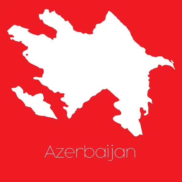 Mappa del paese di Azerbaijan — Vettoriale Stock