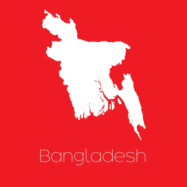 Mapa del país de Bangladesh — Archivo Imágenes Vectoriales