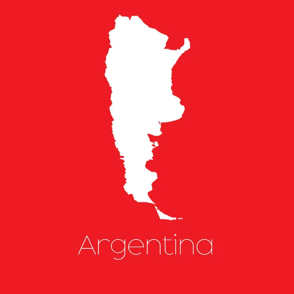 Mapa del país de Argentina — Vector de stock