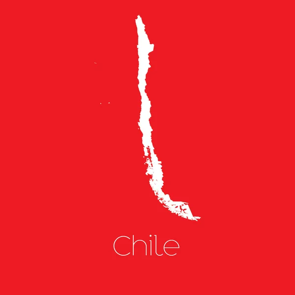 Mapa del país de Chile — Vector de stock