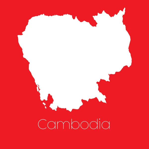 Carte du pays du Cambodge — Image vectorielle