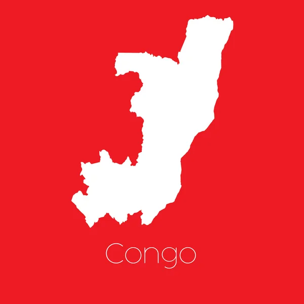 Mappa del paese di Congo — Vettoriale Stock