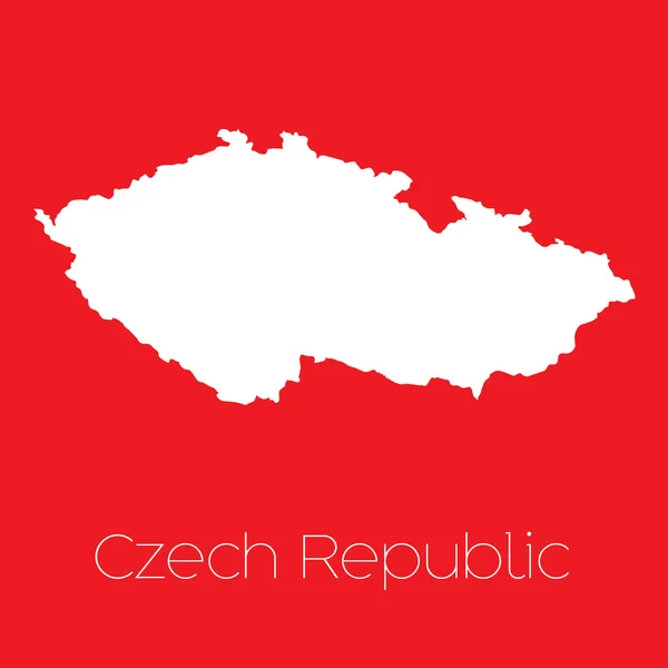 Mapa do país de República Checa — Vetor de Stock