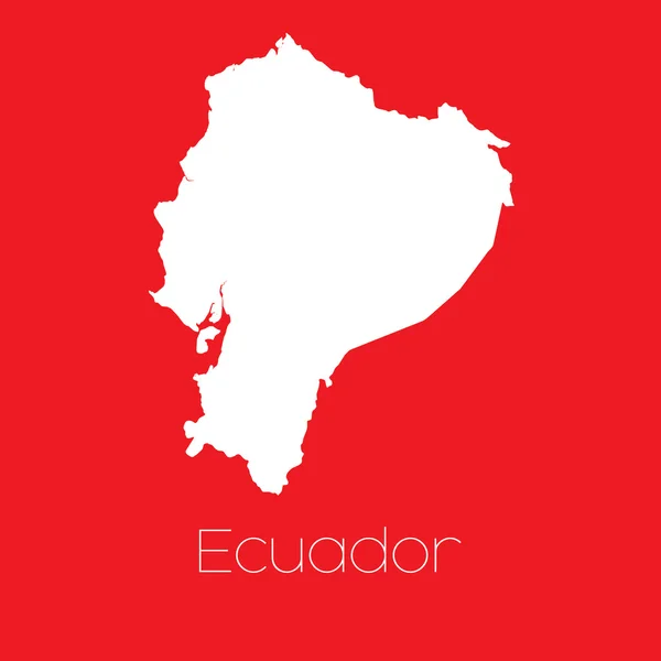Kaart van het land van Ecuador — Stockvector