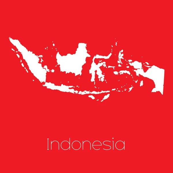 Mapa del país de Indonesia — Vector de stock