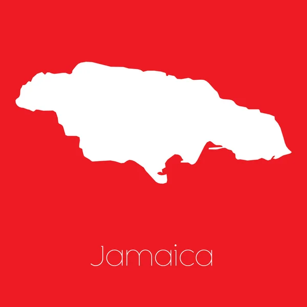 Kaart van het land van Jamaica — Stockvector