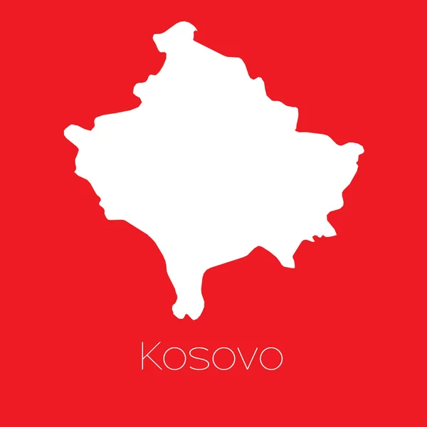 Mappa del paese di Kosovo — Vettoriale Stock