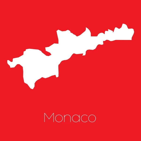 Karta över landet av Monaco — Stock vektor