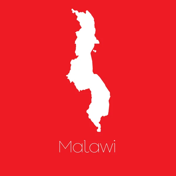 Mapa do país de Malawi — Vetor de Stock