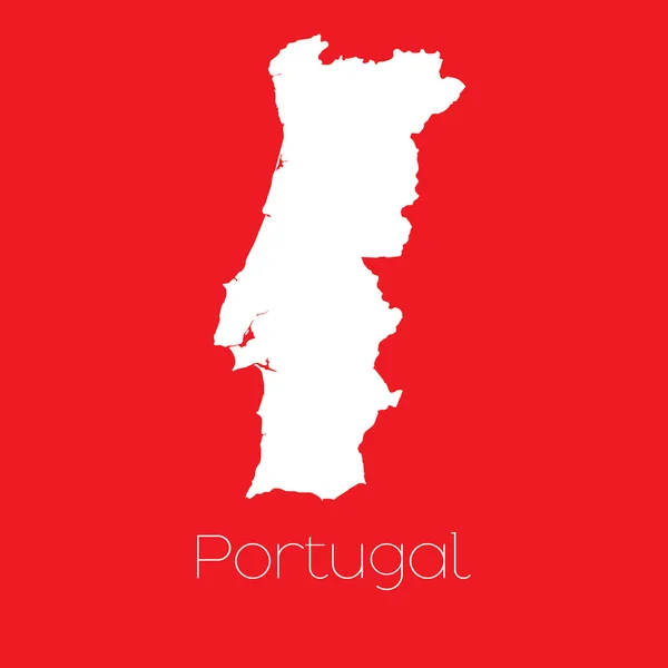 Mapa del país de Portugal — Vector de stock