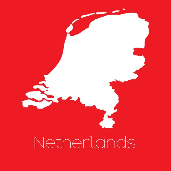 Map of the country of Netherlands