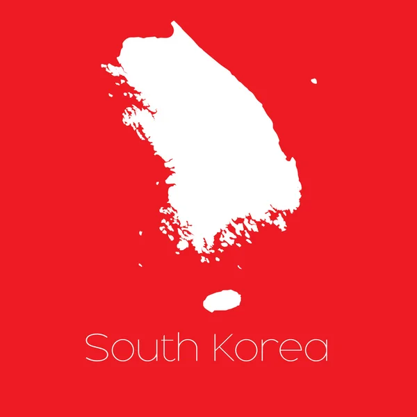 韓国の国の地図 — ストックベクタ