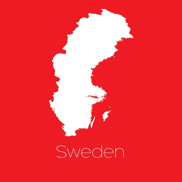 Mappa del paese di Svezia — Vettoriale Stock