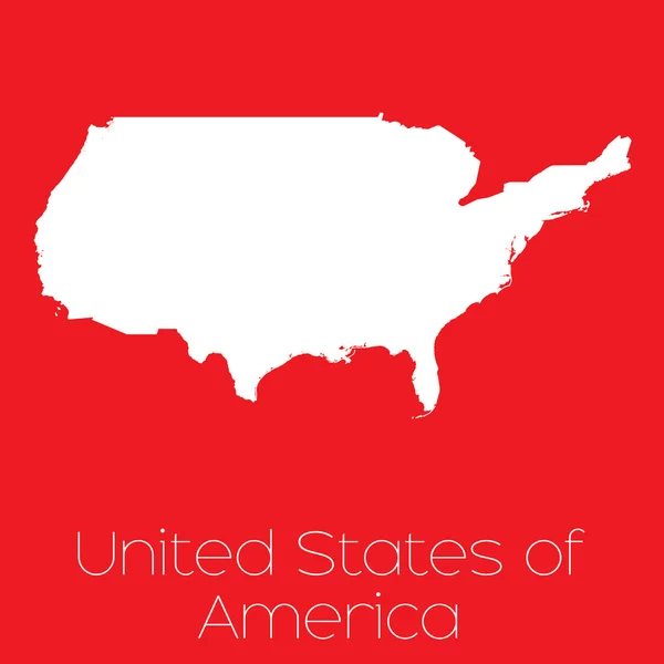 Mapa země Spojené státy americké — Stockový vektor