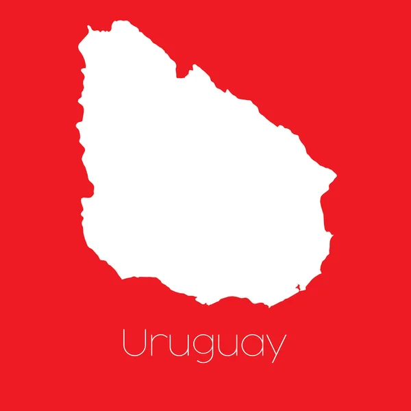 Mapa kraju, Urugwaj — Wektor stockowy