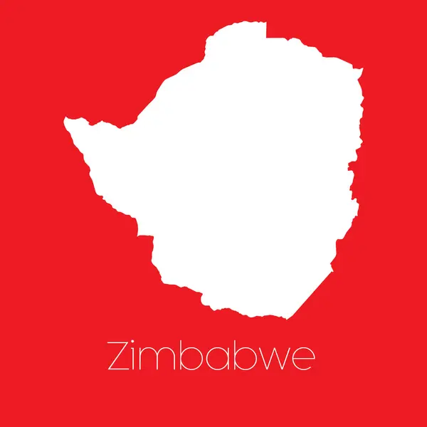 Map of the country of Zimbabwe — Stock Vector