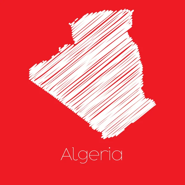 Mappa del paese di Algeria — Vettoriale Stock