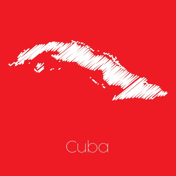 Mapa del país de Cuba — Vector de stock