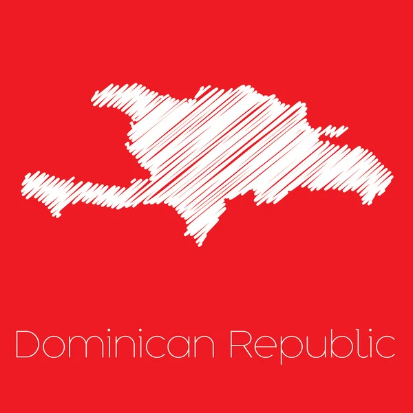 Carte du pays de République dominicaine — Image vectorielle