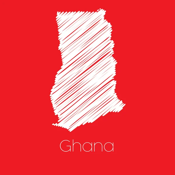 Mapa země Ghana — Stockový vektor