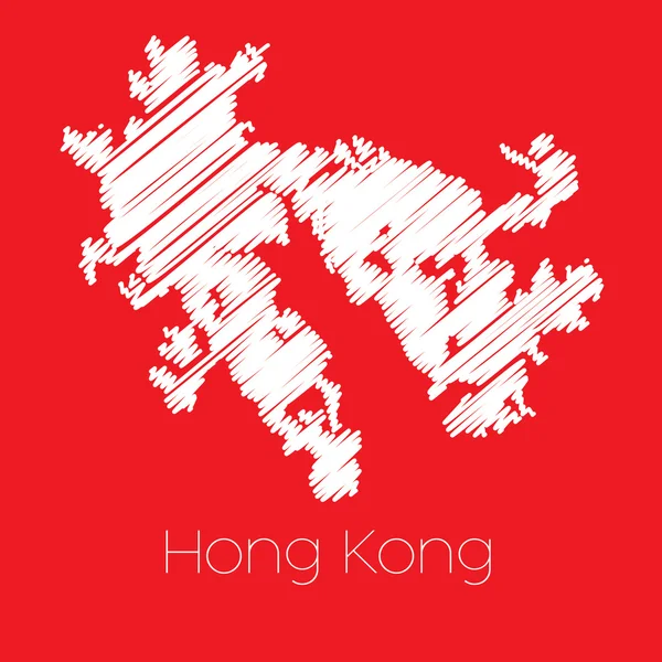 Hong Kong の国の地図 — ストックベクタ