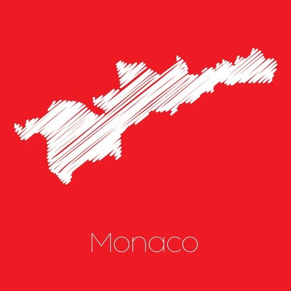 Karta över landet av Monaco — Stock vektor