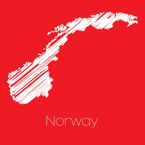 ノルウェーの国の地図 — ストックベクタ