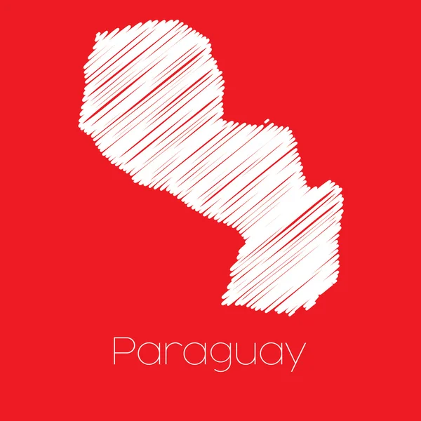 Carte du pays du Paraguay — Image vectorielle