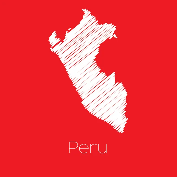 Mapa kraju, Peru — Wektor stockowy