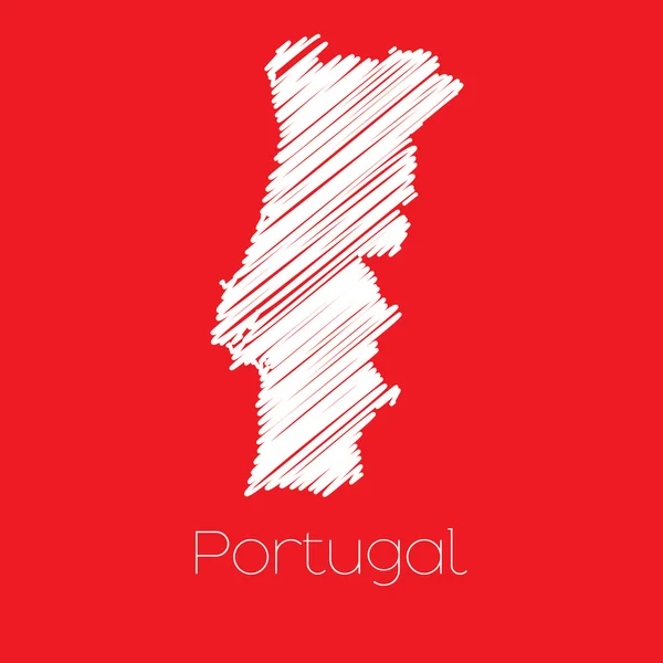 Mapa del país de Portugal — Vector de stock