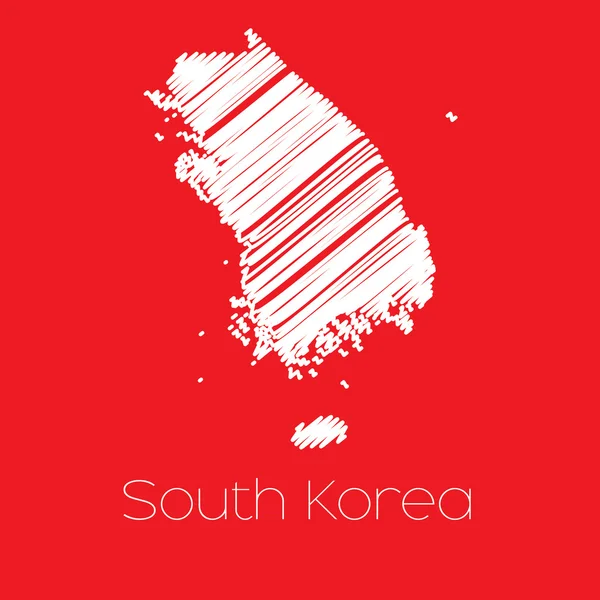 Kaart van het land van Zuid-Korea — Stockvector
