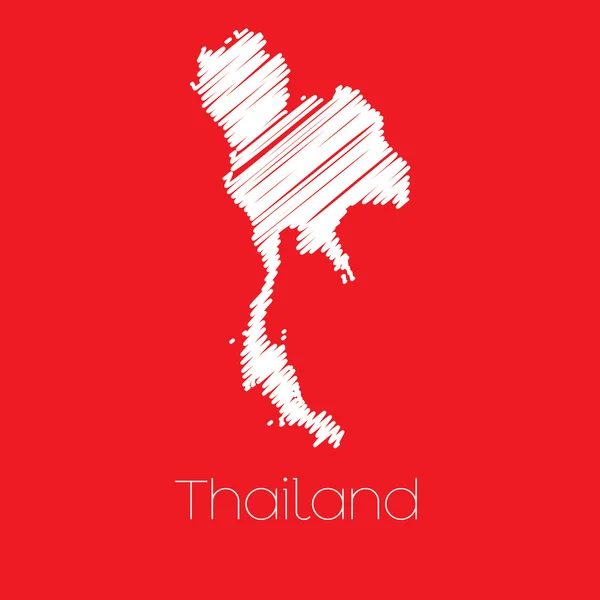 Mapa kraju, Tajlandia — Wektor stockowy