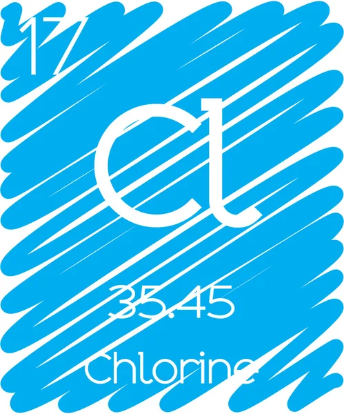 Informative Illustration des periodischen Elements - Chlor — Stockvektor