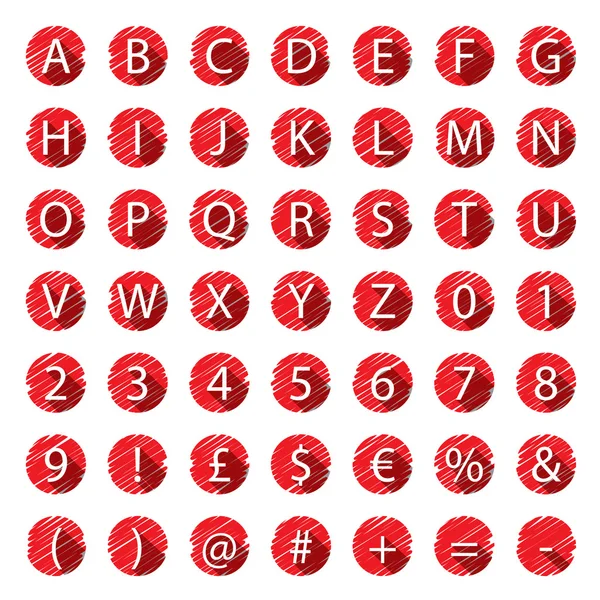 Ilustrasi Alfabet dengan Bayangan Panjang - Stok Vektor