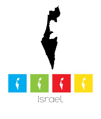 İsrail ülkenin renkli kareler ve ana hatlarıyla