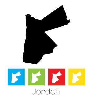 Jordan ülkenin renkli kareler ve ana hatlarıyla