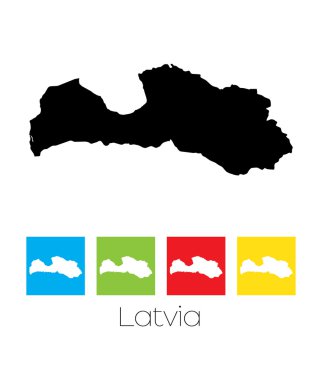 Anahatlar ve Letonya Ülke renkli kareler