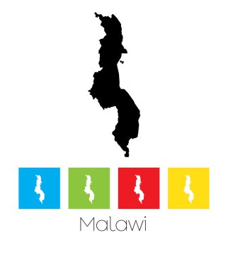 Anahatlar ve Malawi ülkenin renkli kareler