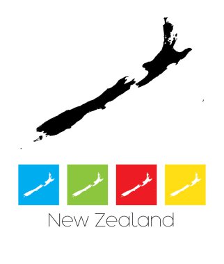 Anahatlar ve renkli kareler Yeni Zelanda ülke