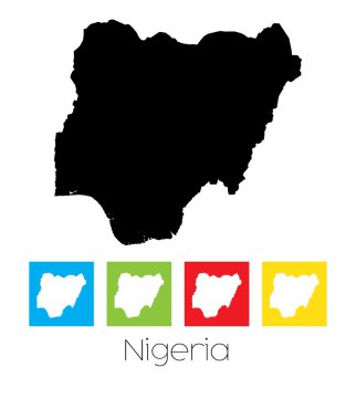 Anahatlar ve Nijerya ülke renkli kareler