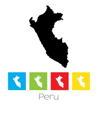 Anahatlar ve Peru ülkenin renkli kareler
